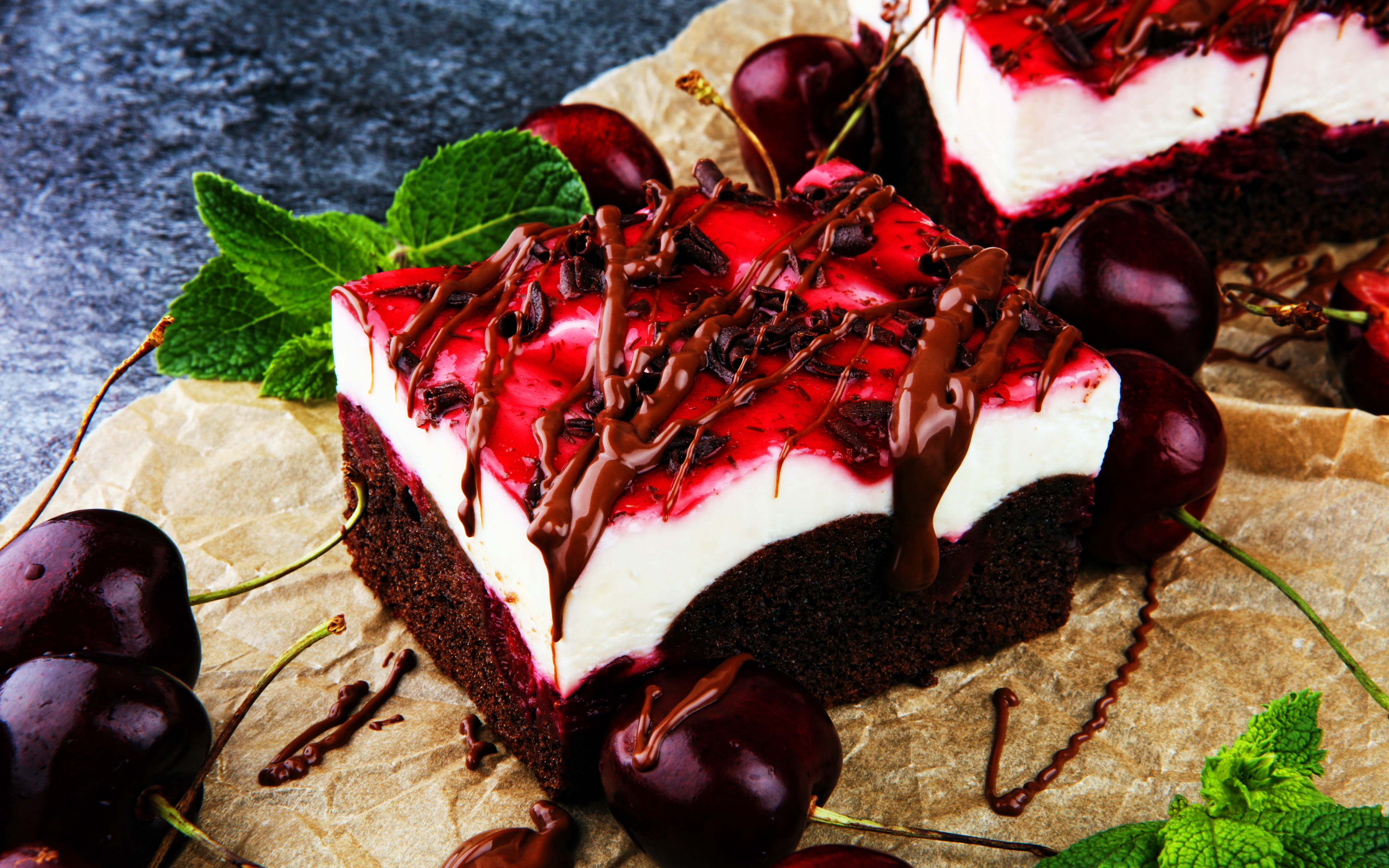 Cherry Cake, Sweets, Chocolate Cake, Fruit Cakes, Macro, - Chocolate Cake , HD Wallpaper & Backgrounds