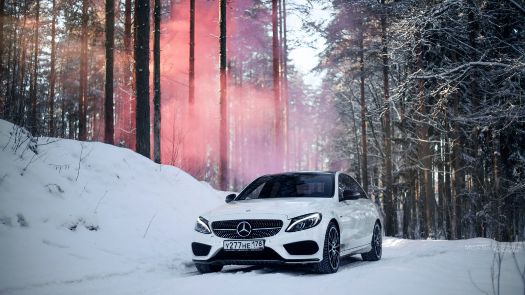 White Mercedes-benz Sedan, Winter, Car, Machine, Auto, - Mercedes S63 Amg Snow , HD Wallpaper & Backgrounds