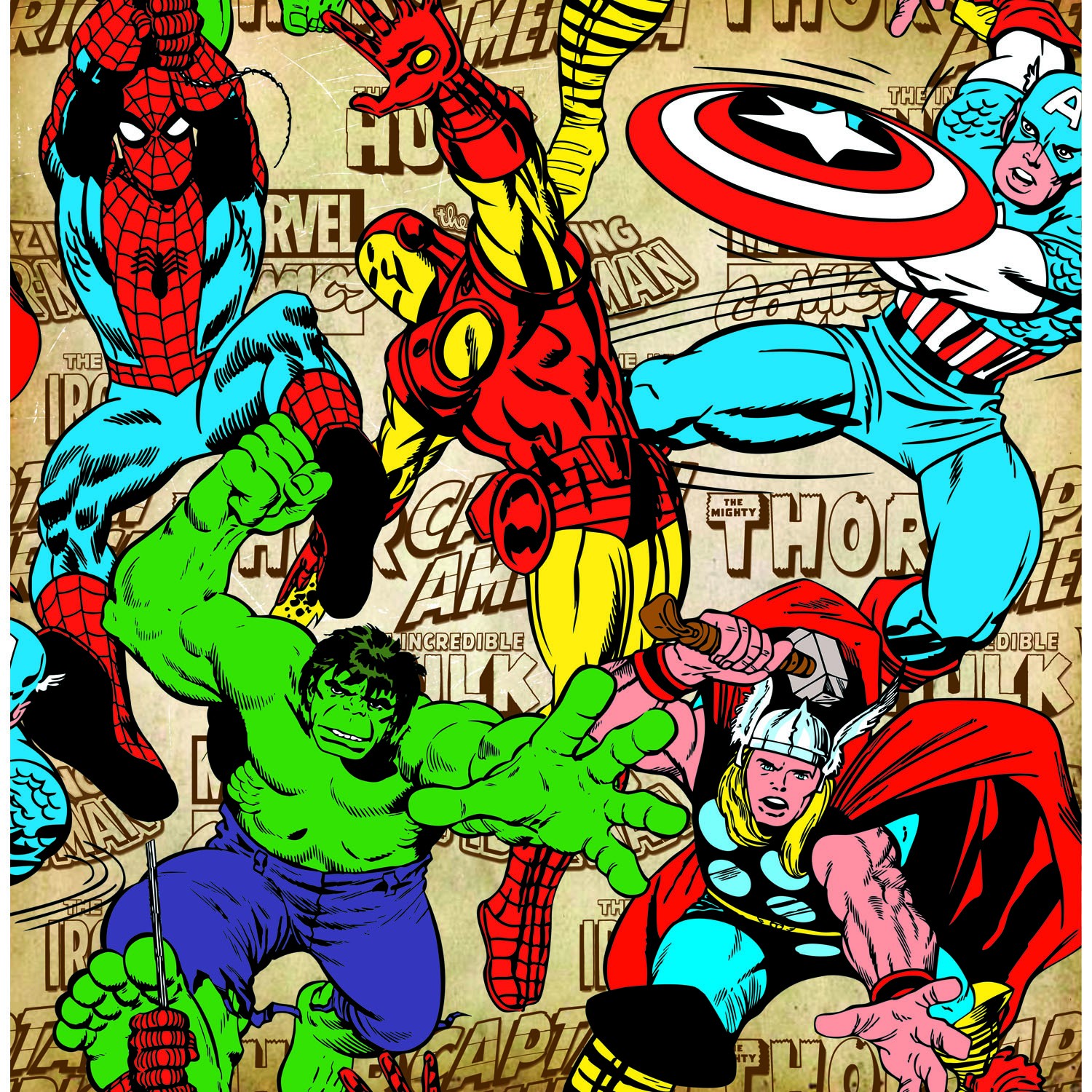 Hulk Spiderman Capitán América Ironmen Y Thor , HD Wallpaper & Backgrounds
