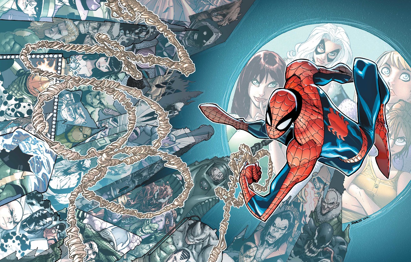 Photo Wallpaper Marvel, Comic, Comics, Spider Man, - Spider Man Humberto Ramos , HD Wallpaper & Backgrounds