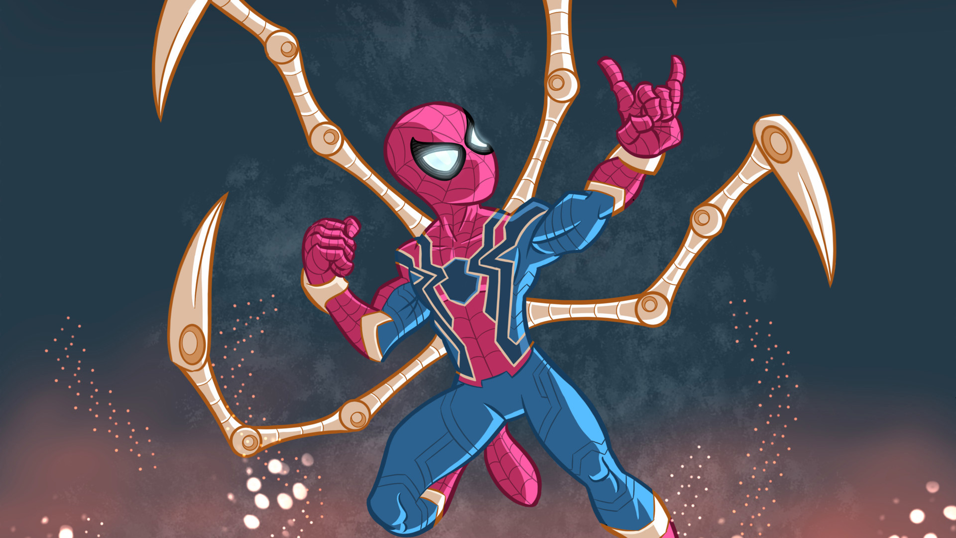 Iron Spider Wallpaper - Iron Spider Wallpaper Cartoon , HD Wallpaper & Backgrounds