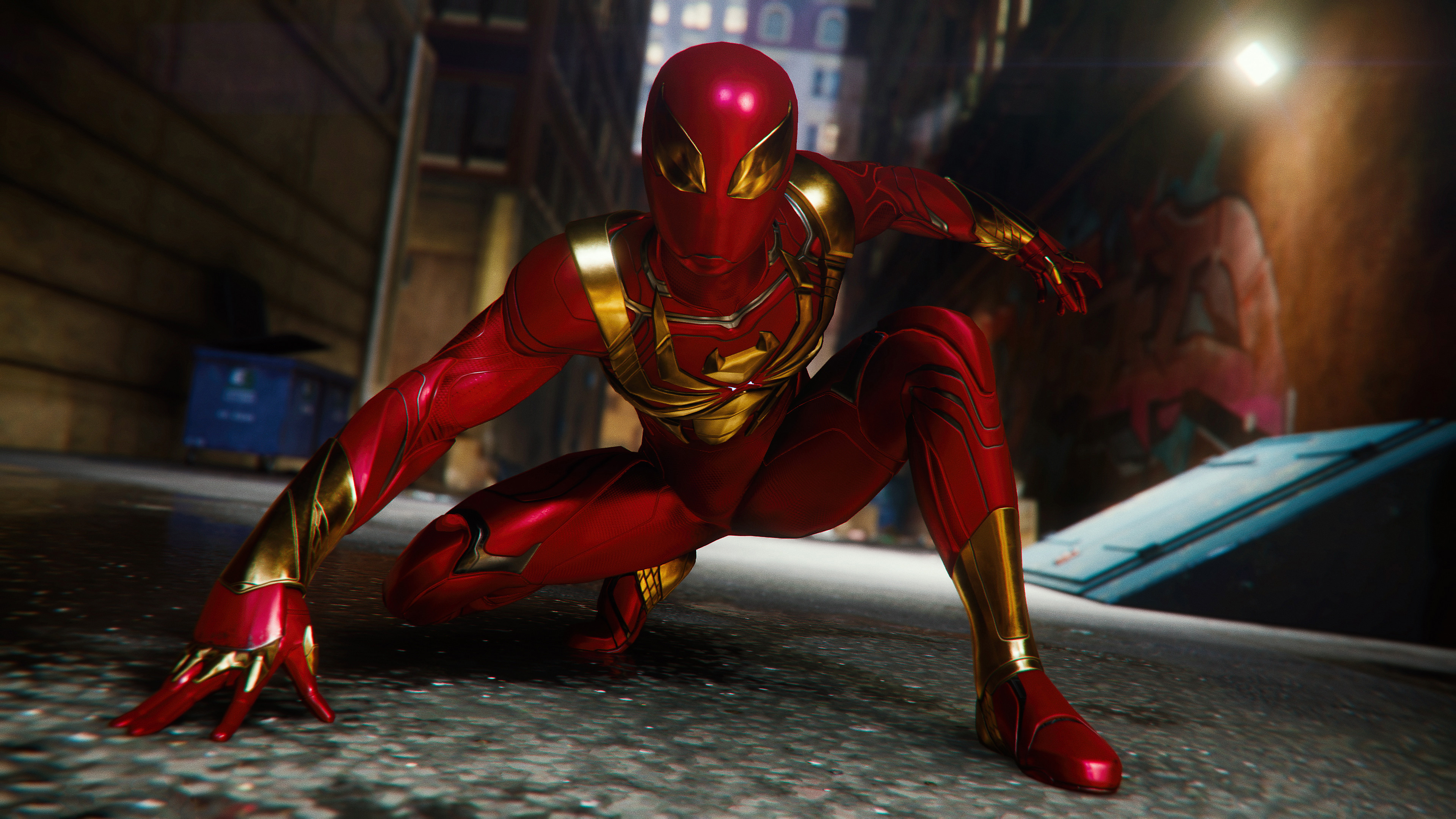 Iron Spider Wallpaper 
 Data-src /w/full/d/6/d/509500 - Spider Man Ps4 Iron Spider Suit Turf Wars , HD Wallpaper & Backgrounds