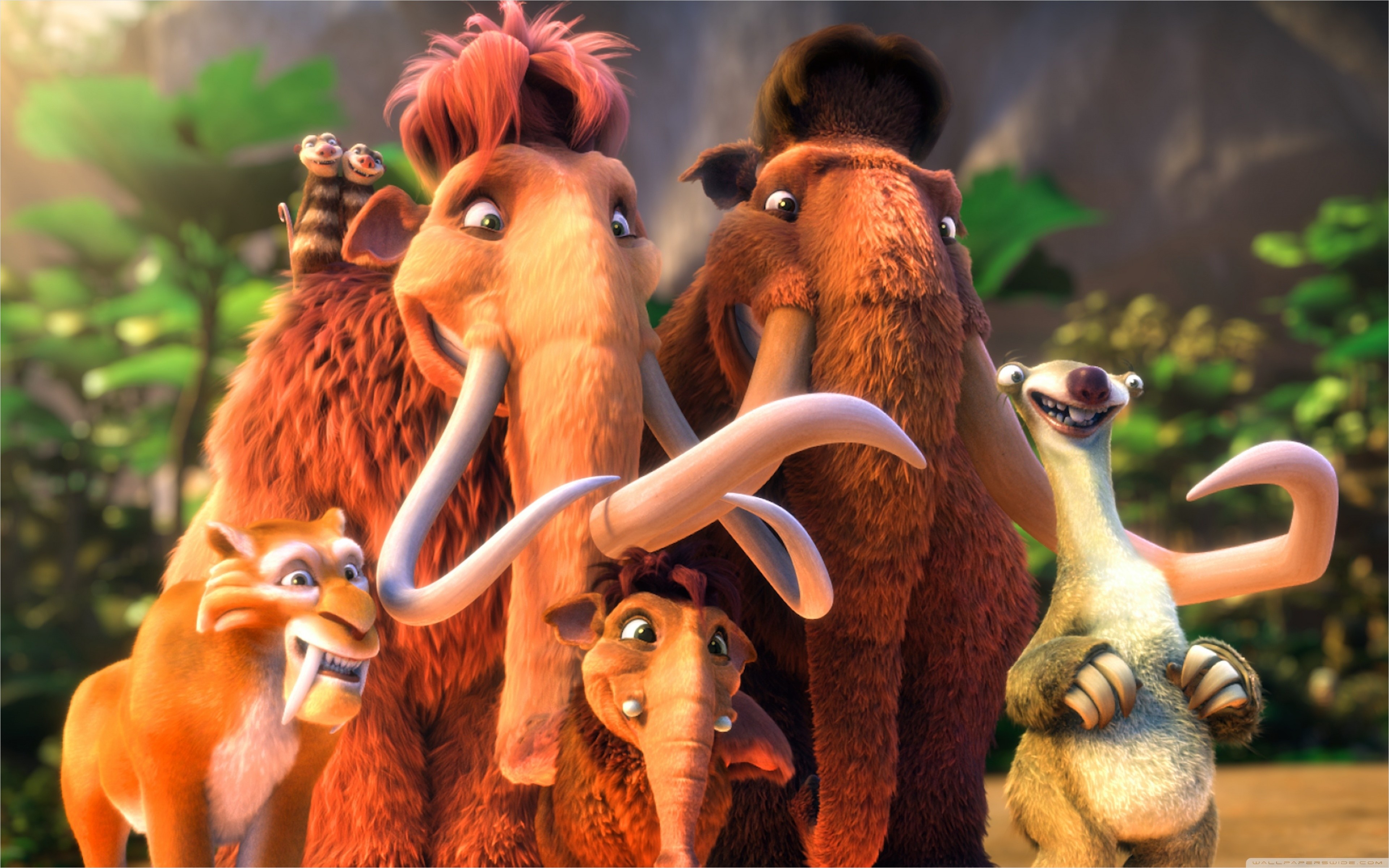 Ice Age Mammoths Family , HD Wallpaper & Backgrounds