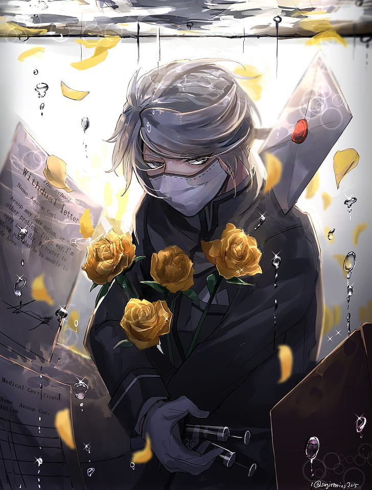 Aesop Carl, Anime, Yellow Flowers, Roses, Male, Identity - Identity V Carl , HD Wallpaper & Backgrounds