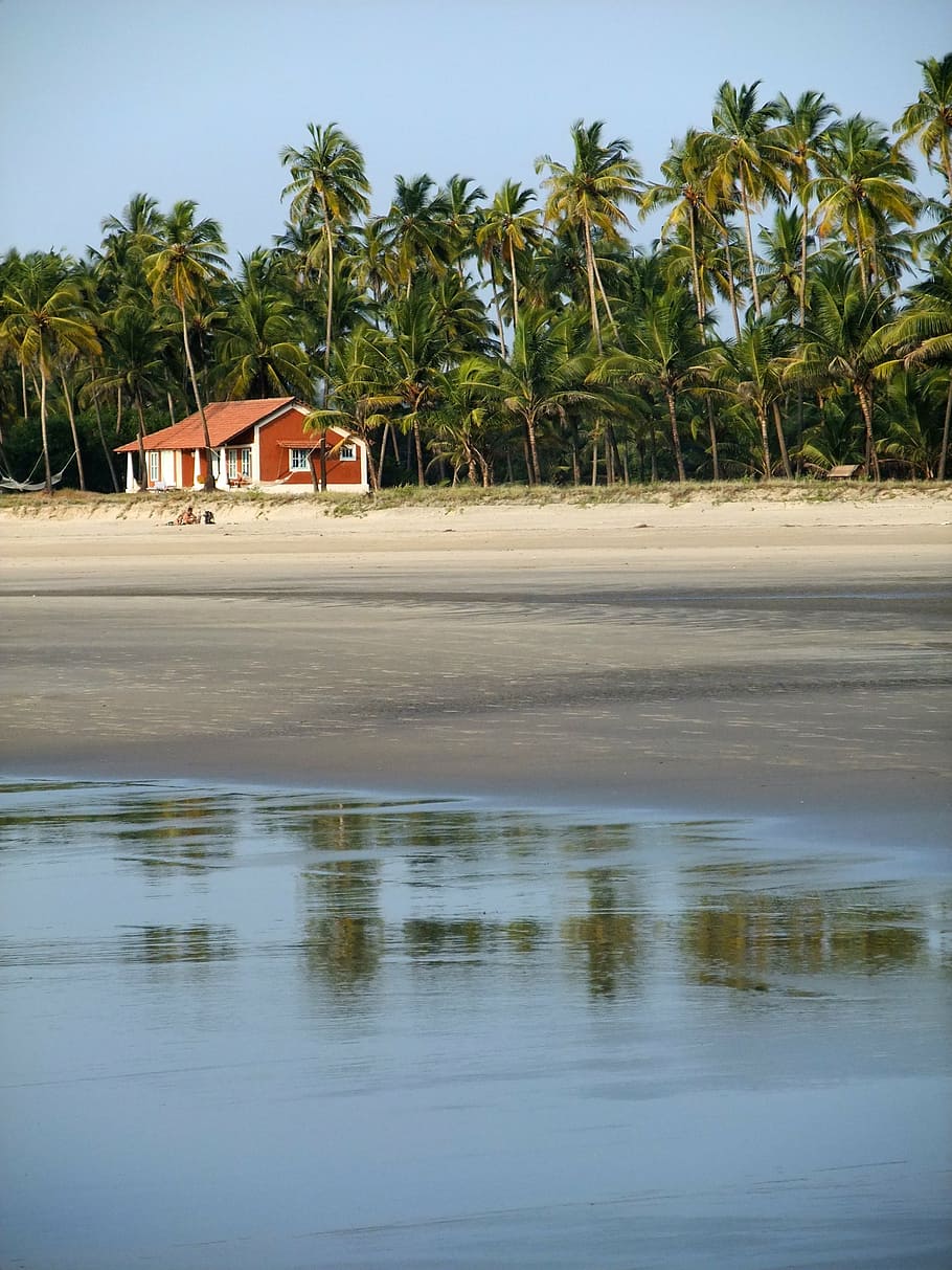Goa, Beach, House, Sea, Blue, Sky, Sand, Tree, Water, - Goan Beach Houses , HD Wallpaper & Backgrounds