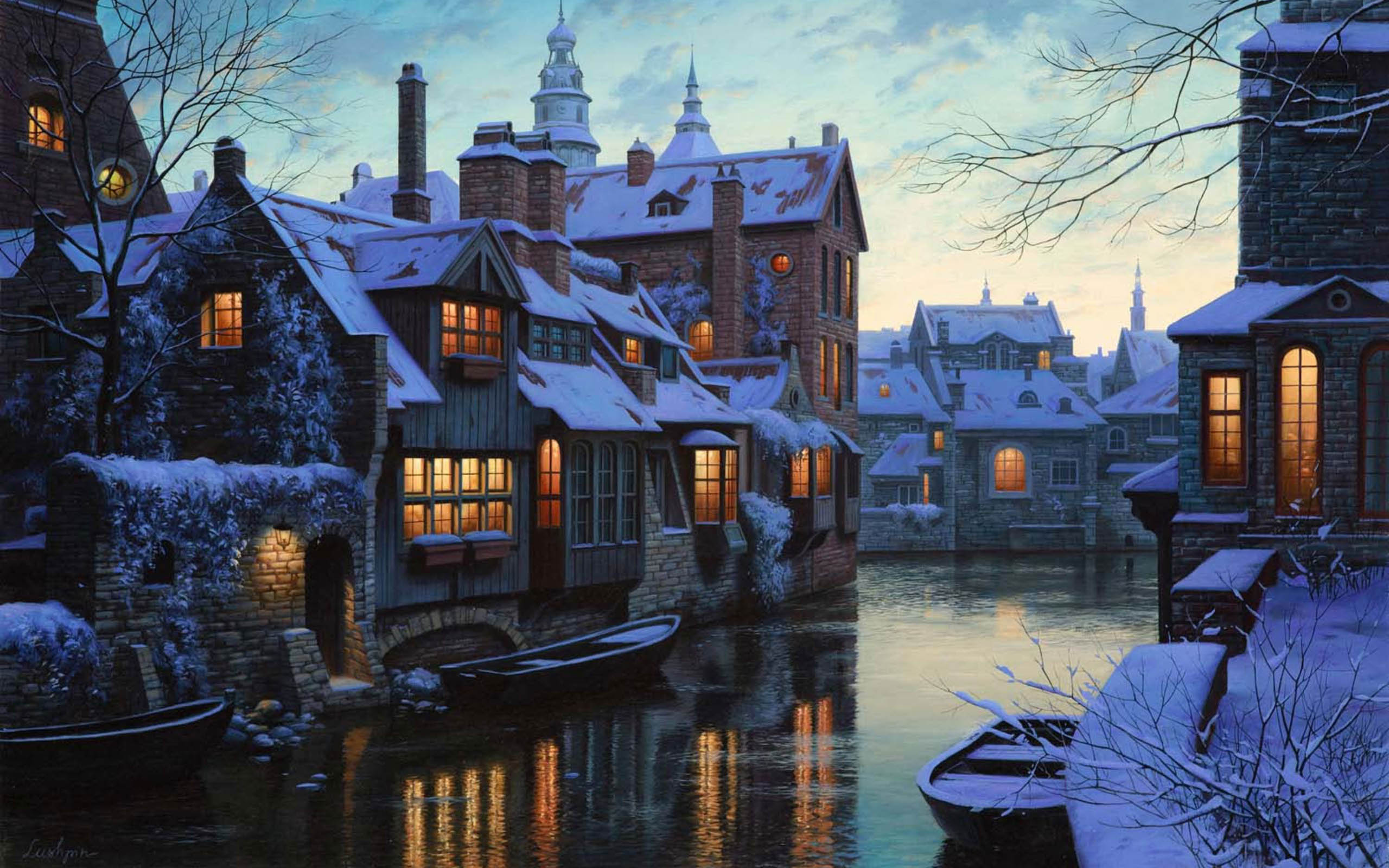 Winter Evening In Belgium - Bruges Hd , HD Wallpaper & Backgrounds