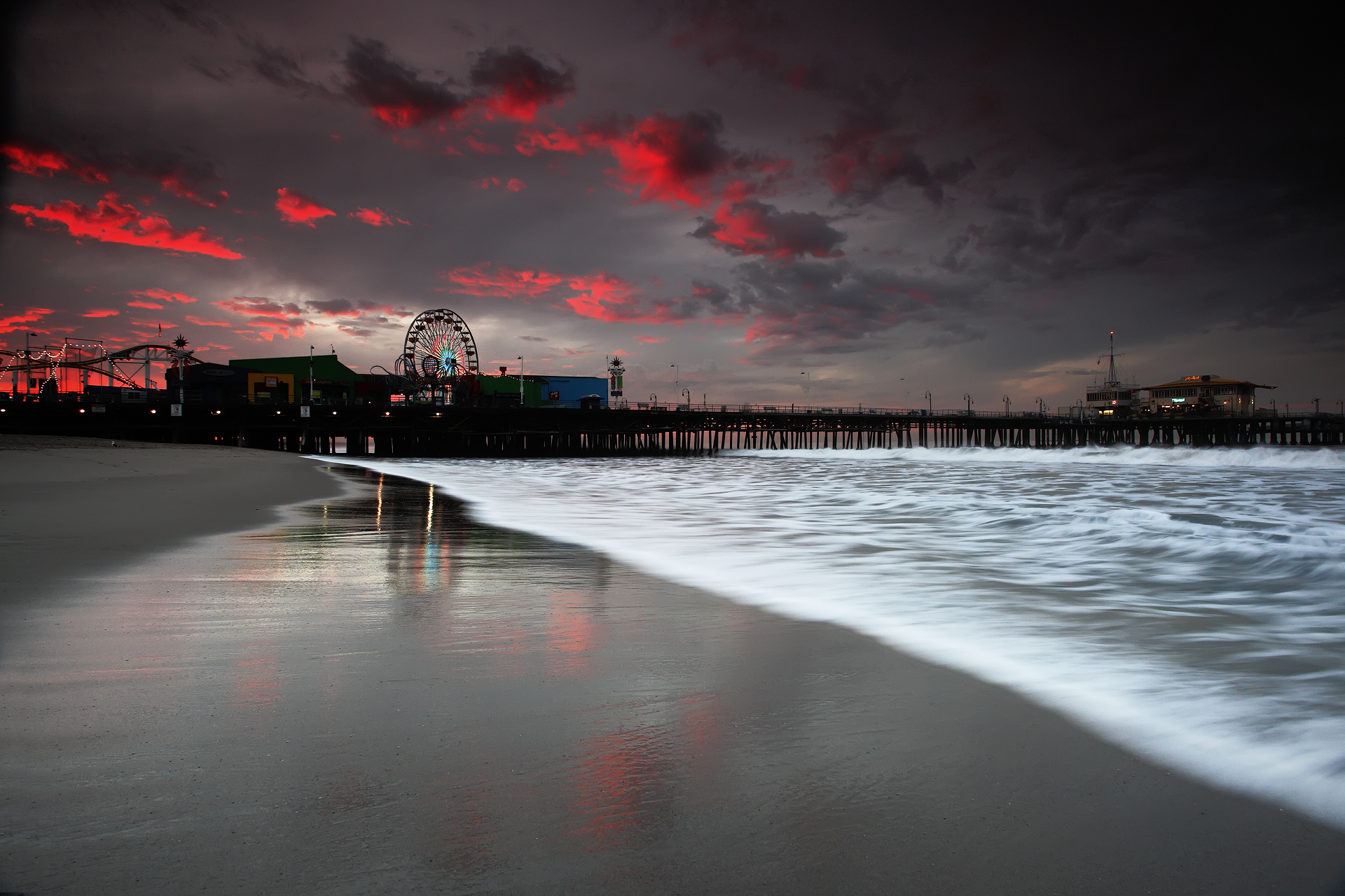 Santa Monica Wallpaper - Santa Monica Pier Wallpaper Hd , HD Wallpaper & Backgrounds