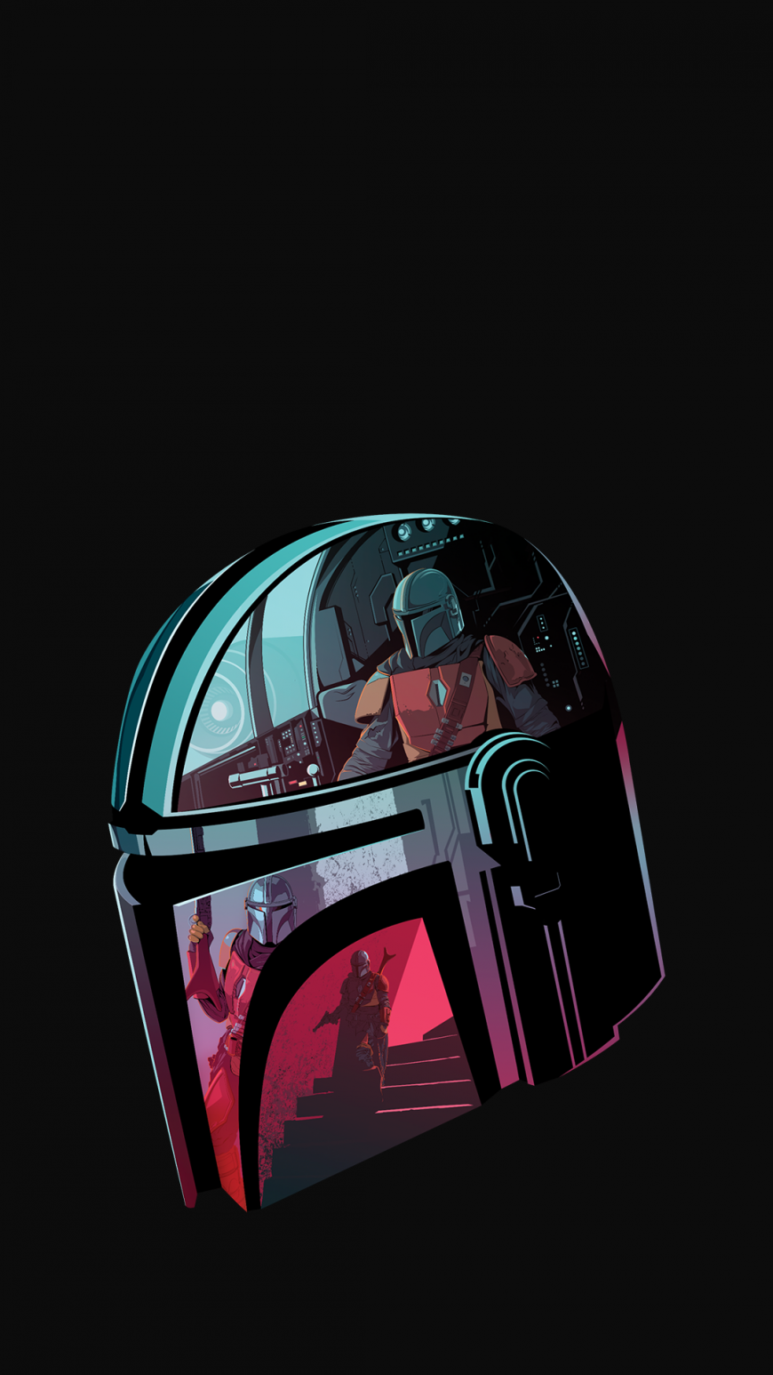 Mandalorian Helmet Art , HD Wallpaper & Backgrounds