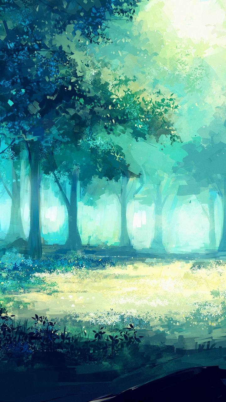 Anime Wallpaper - Forest Fantasy Background Anime , HD Wallpaper & Backgrounds
