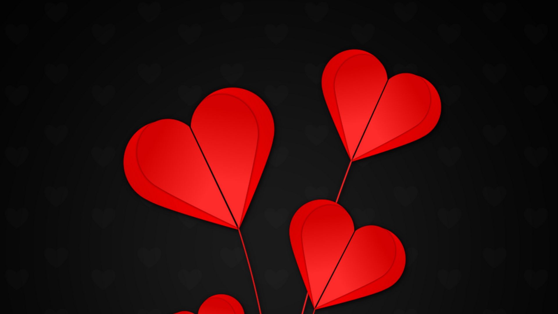 Wallpaper Hearts, Red, Black Background - Black Love Hd Wallpapers 1080p , HD Wallpaper & Backgrounds