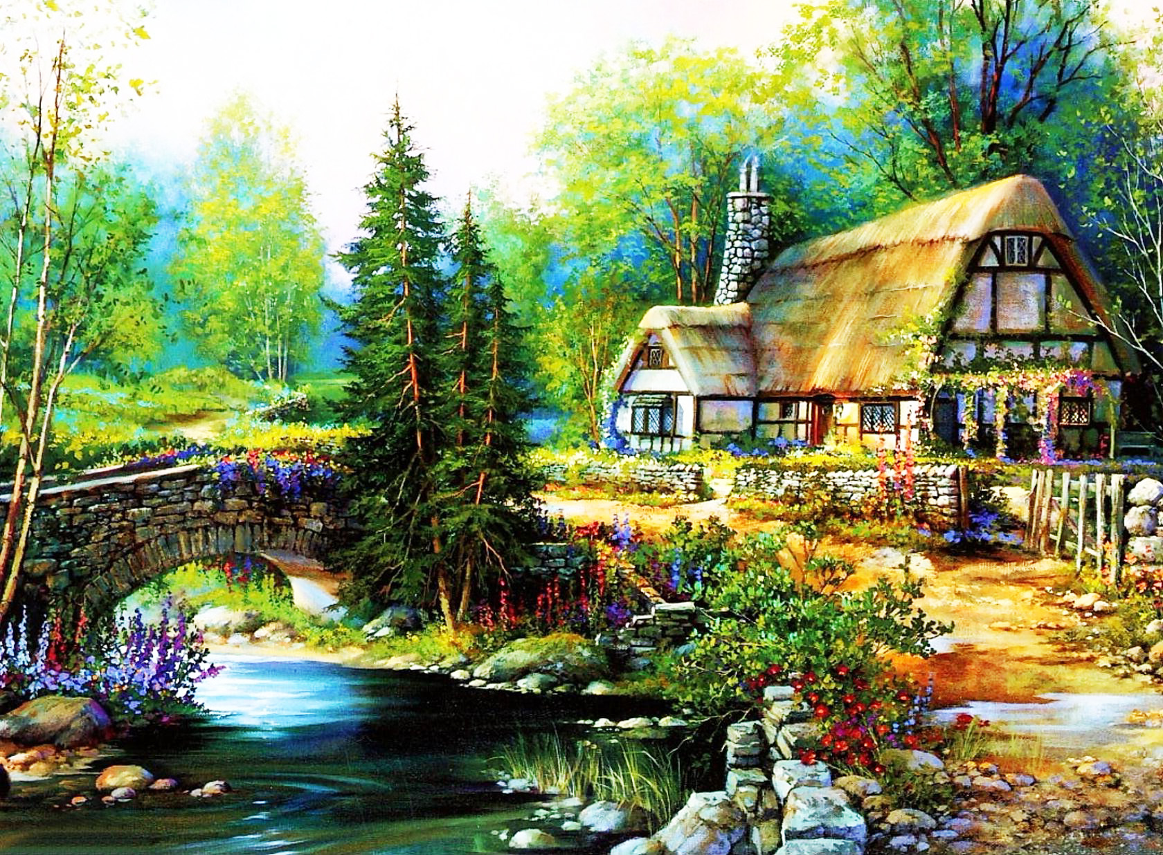 Cottage Wallpapers And Background Images Stmednet - Cottage Desktop Backgrounds , HD Wallpaper & Backgrounds