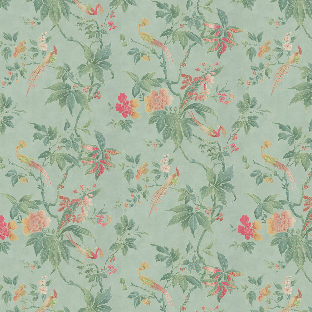 Little Greene Paradise Sage Green Wallpaper - Sage Green Floral , HD Wallpaper & Backgrounds