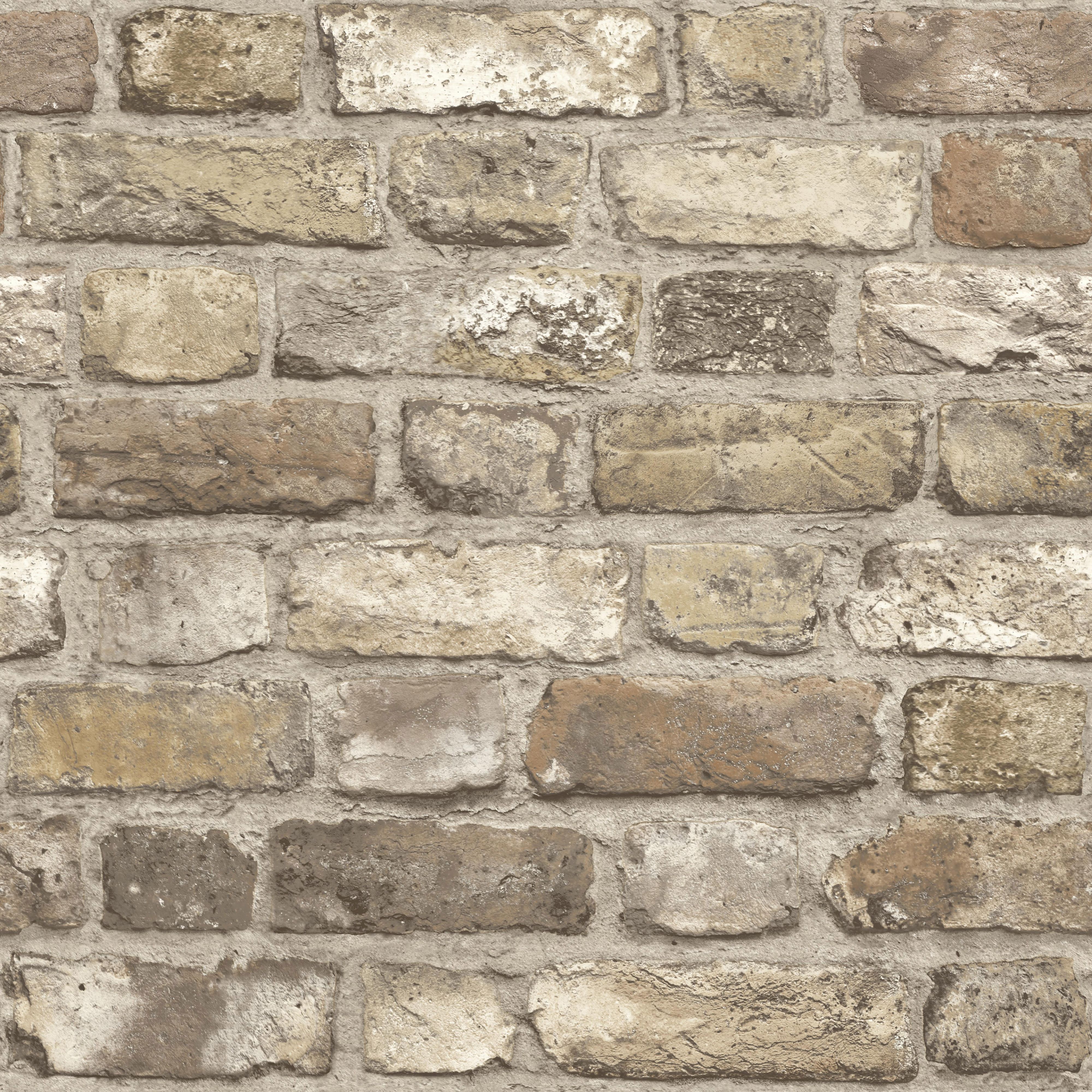 Grandeco Country Brick Neutral Faux Wall Embossed Wallpaper - Bricks Wall Paper 3d Effect , HD Wallpaper & Backgrounds