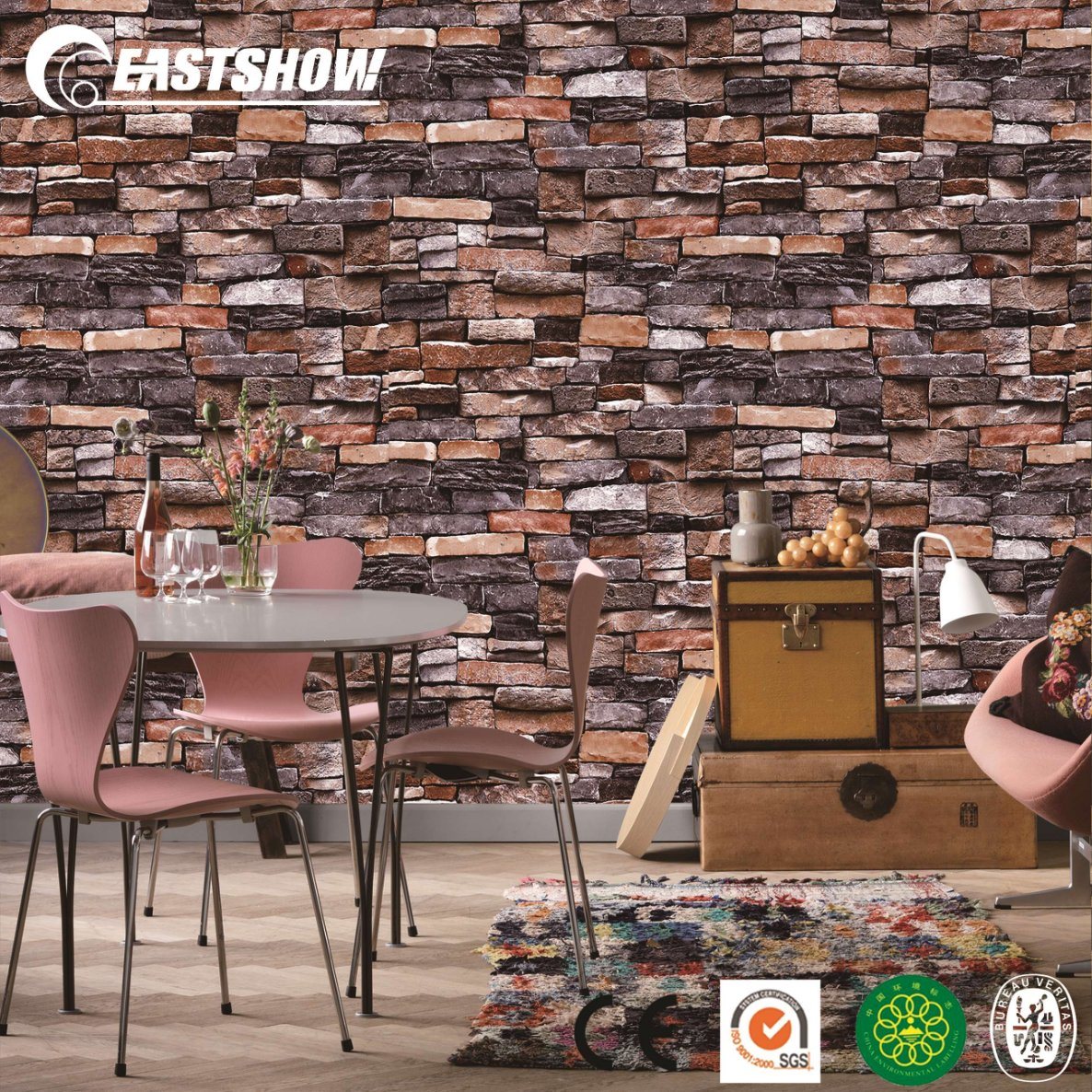 New 3d Stone Brick Pvc Vinyl Wholesale Cheap Home Wall - Wallpaper , HD Wallpaper & Backgrounds