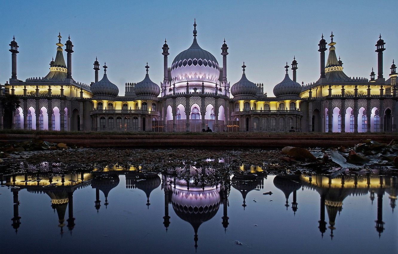 Photo Wallpaper Lights, Reflection, England, Brighton, - Royal Pavilion , HD Wallpaper & Backgrounds