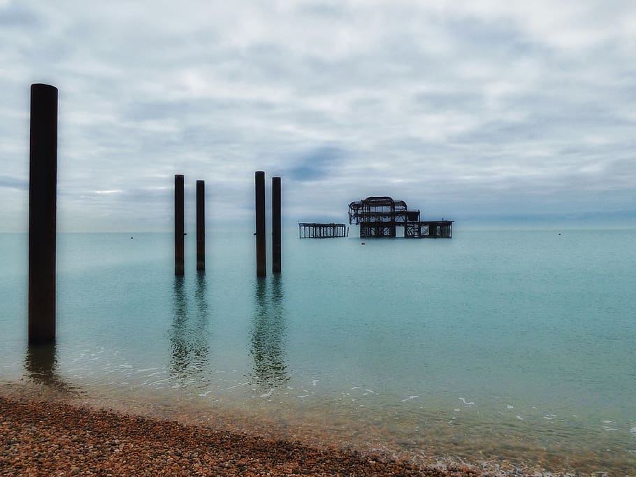 Brighton West Pier, United Kingdom, Sea, Turquoise, - Sea , HD Wallpaper & Backgrounds