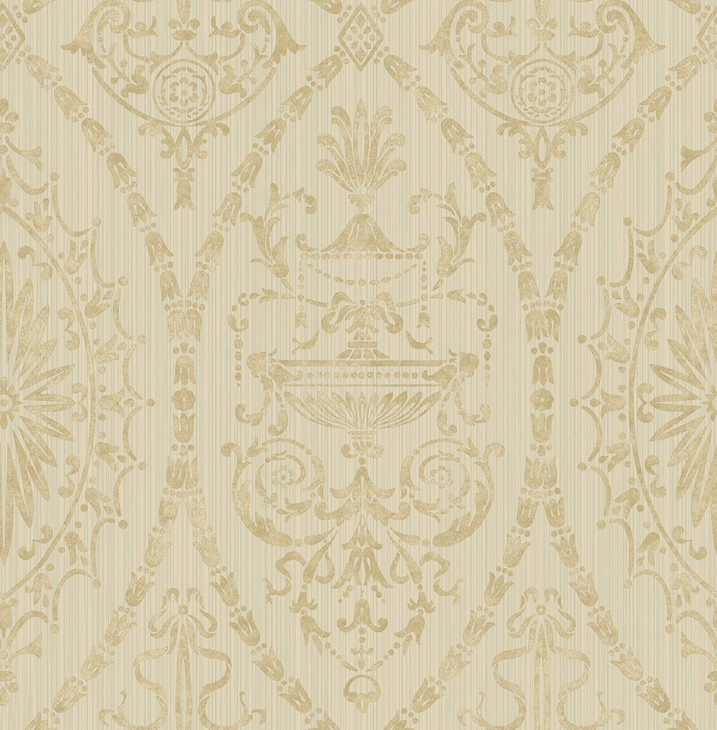 Victorian Damask Wallpaper Gold Cream In Vintage Arts - Wallpaper , HD Wallpaper & Backgrounds