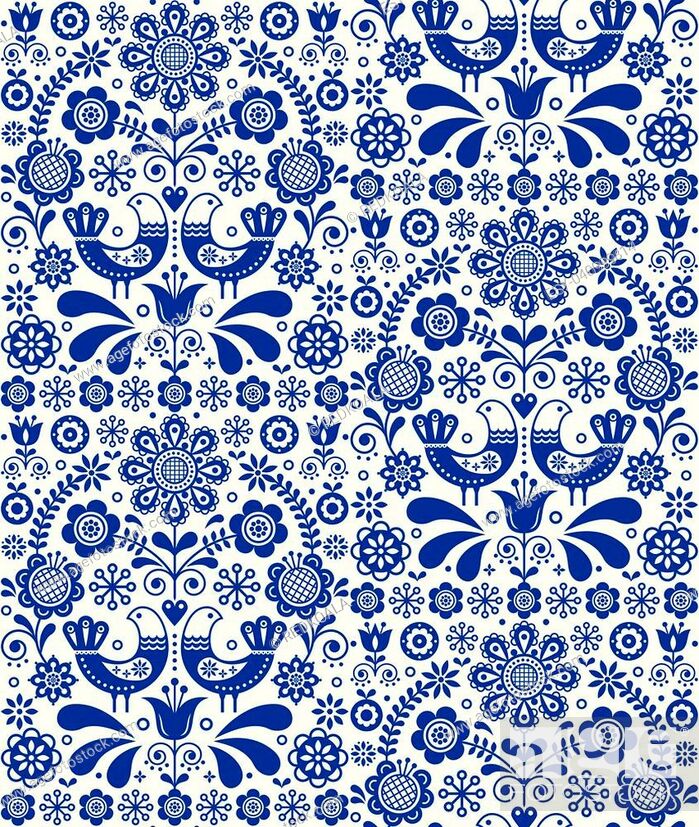 Decorative Floral Ethnic Wallpaper, Retro Textile Design - Folk Art , HD Wallpaper & Backgrounds