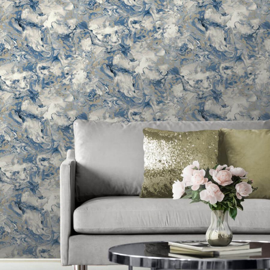 Living Room Wallpaper Teal , HD Wallpaper & Backgrounds