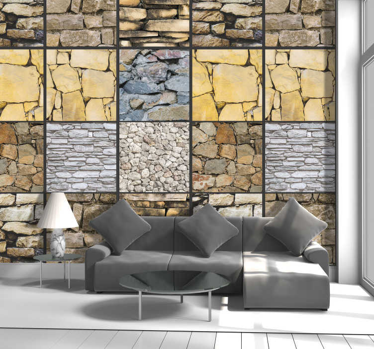Puzzle With Stones Vintage Wallpaper - Piedras Decorativas Interior Para Pared , HD Wallpaper & Backgrounds