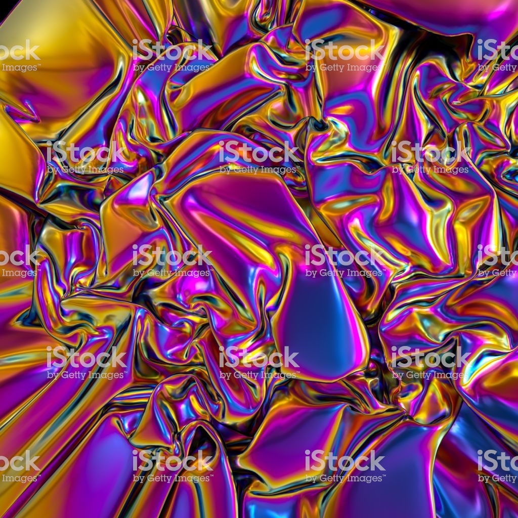 3d Render, Abstract Iridescent Violet Blue Gold Textile - Psychedelic Art , HD Wallpaper & Backgrounds
