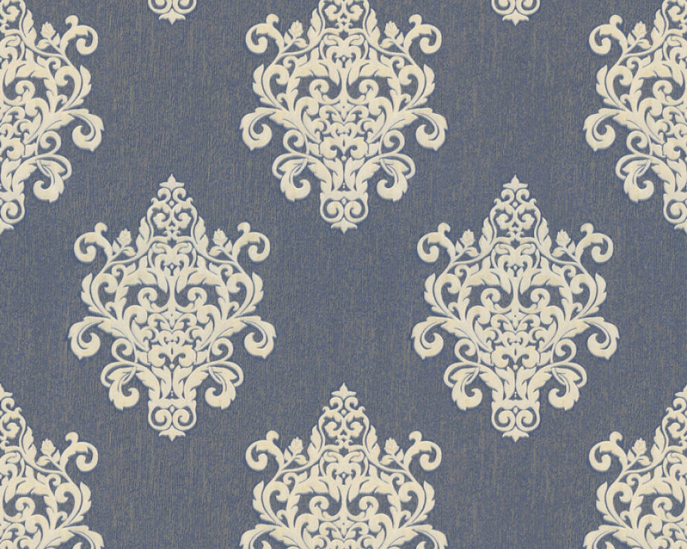 Création Wallpaper Baroque, Blue, Gold, Metallic - Обои 36454 4 , HD Wallpaper & Backgrounds