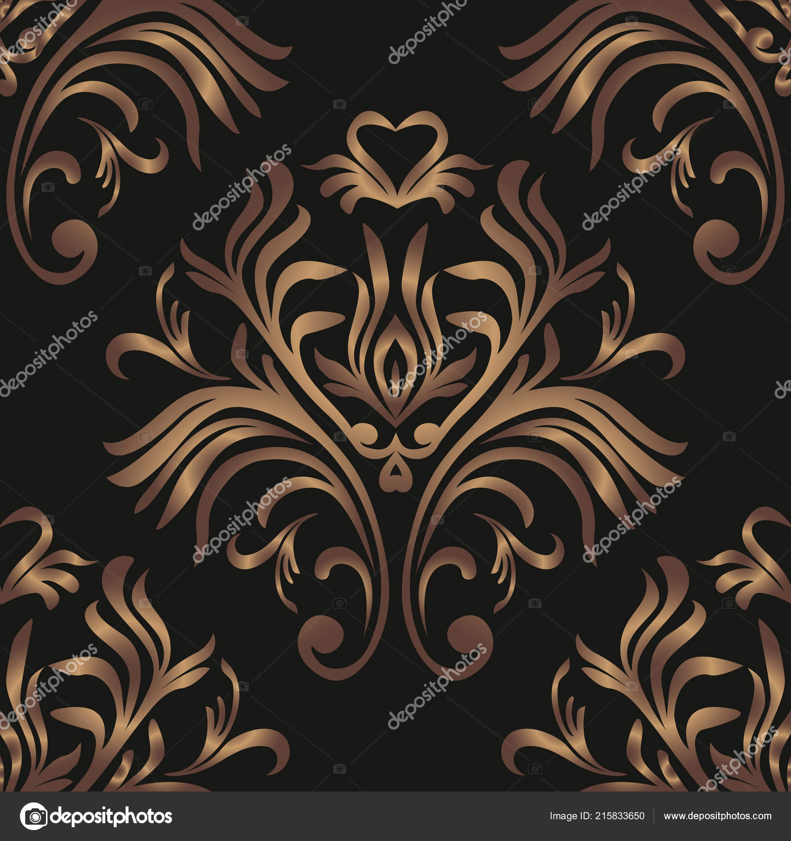 Vintage Seamless Pattern Floral Ornate Wallpaper Dark - Papel De Parede Luxo Ornamentado , HD Wallpaper & Backgrounds