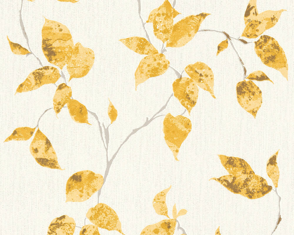 Création Wallpaper Cottage, Floral, Gold, Metallic, - Tapeta Bílá Béžová , HD Wallpaper & Backgrounds