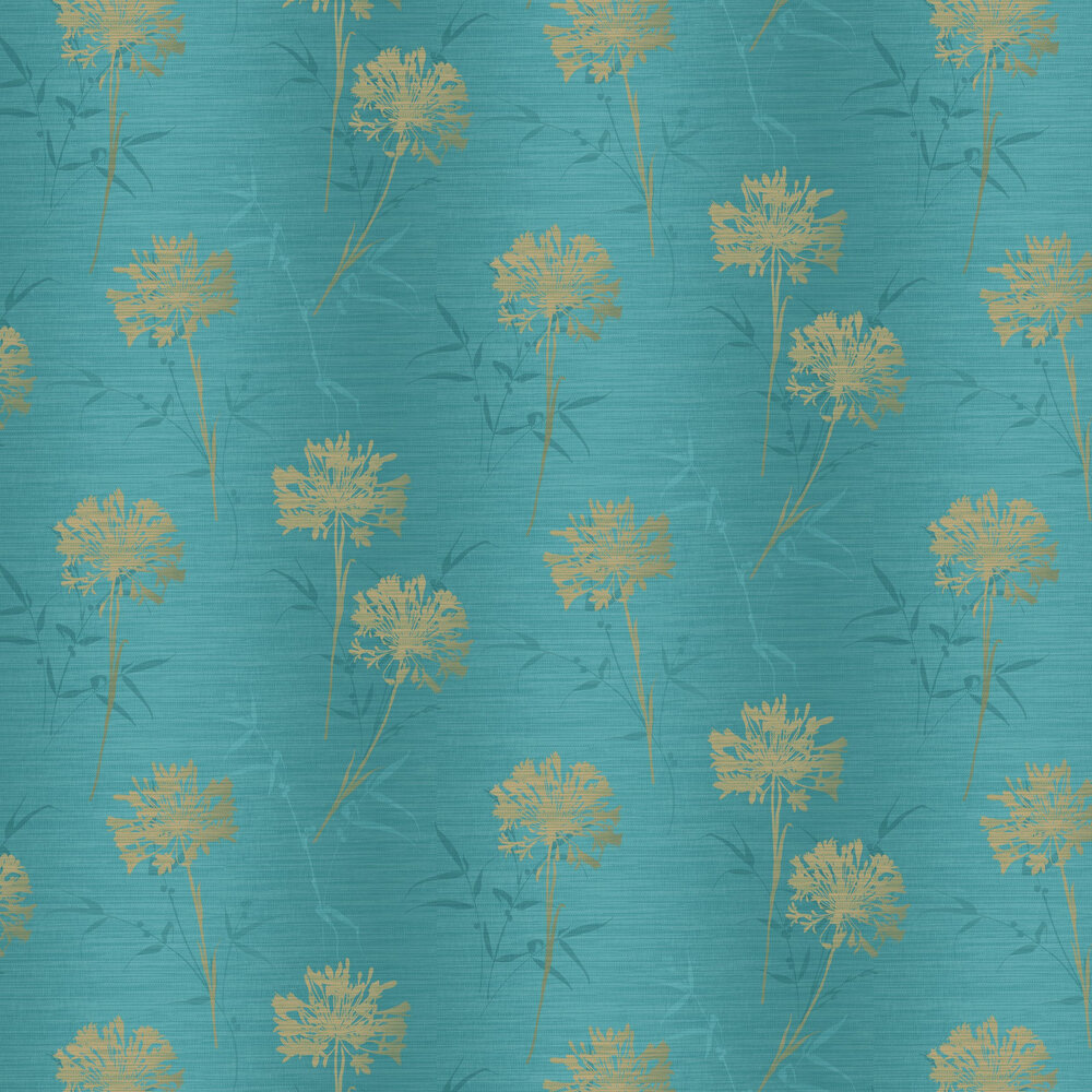Arthouse Kimora Teal / Gold Wallpaper - Teal And Gold , HD Wallpaper & Backgrounds