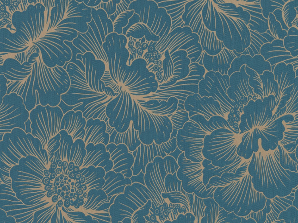Delivery On Flourish Teal Gold Floral Wallpaper - Gold And Teal Background , HD Wallpaper & Backgrounds