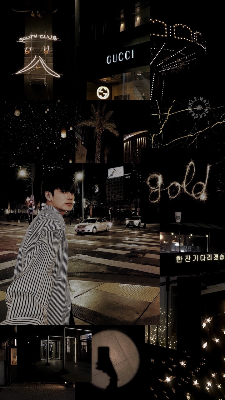 Dark, Gold, And Night Image - Aesthetic Ong Seongwoo Wallpaper Hd , HD Wallpaper & Backgrounds