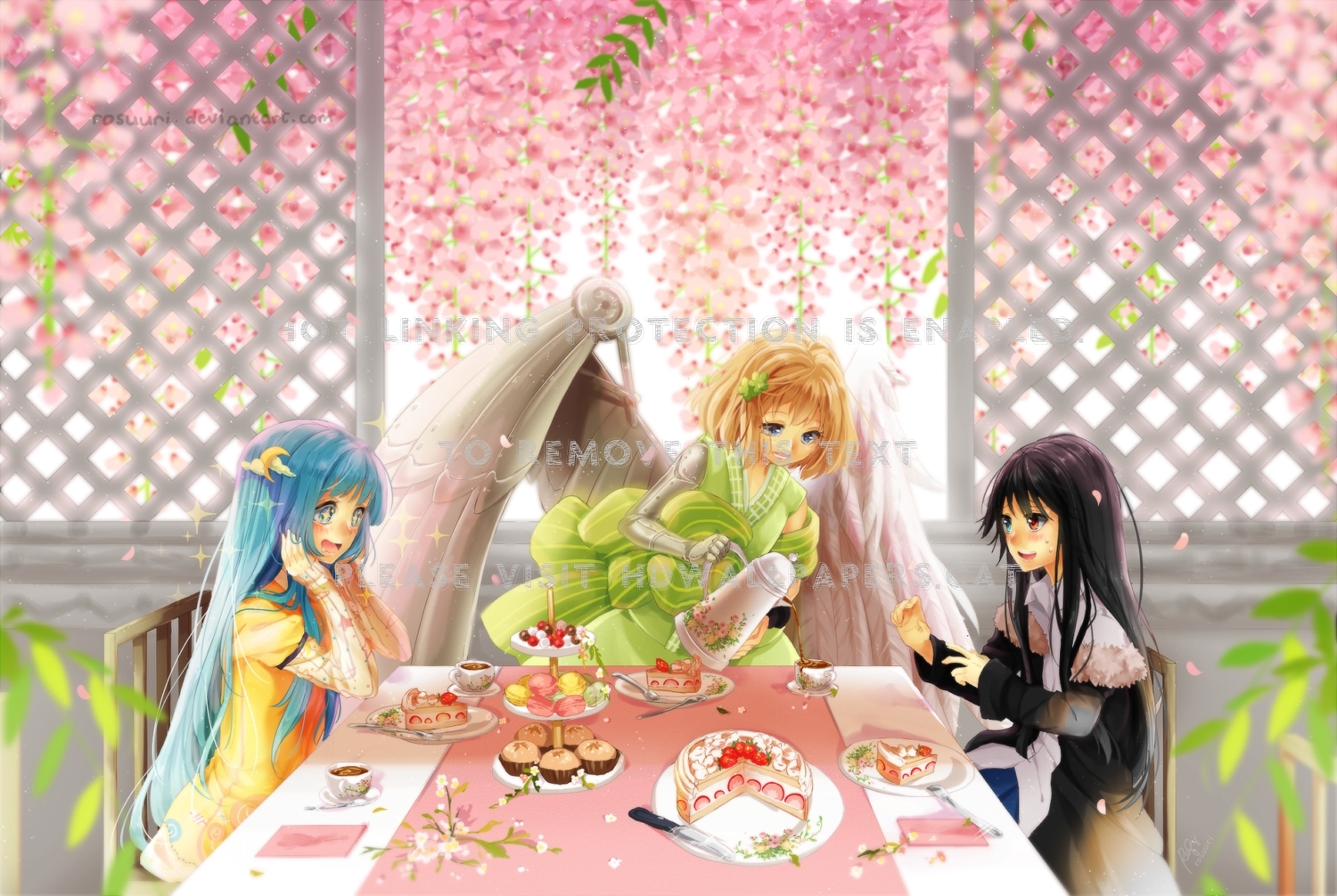 Tea Party Friends Girls Anime , HD Wallpaper & Backgrounds