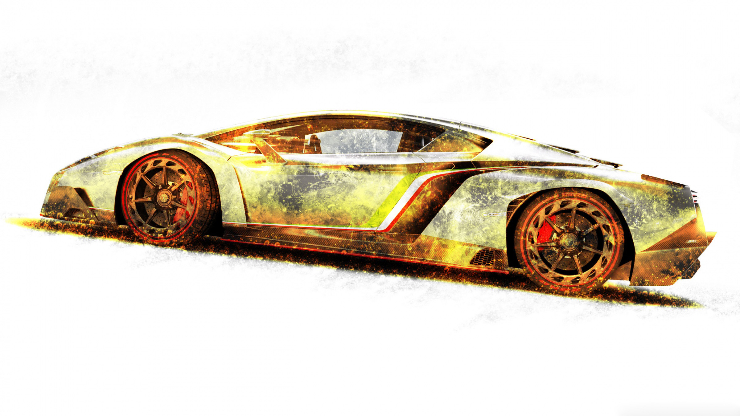 Cool Gold Cars - Gold Cool Red Lamborghini , HD Wallpaper & Backgrounds