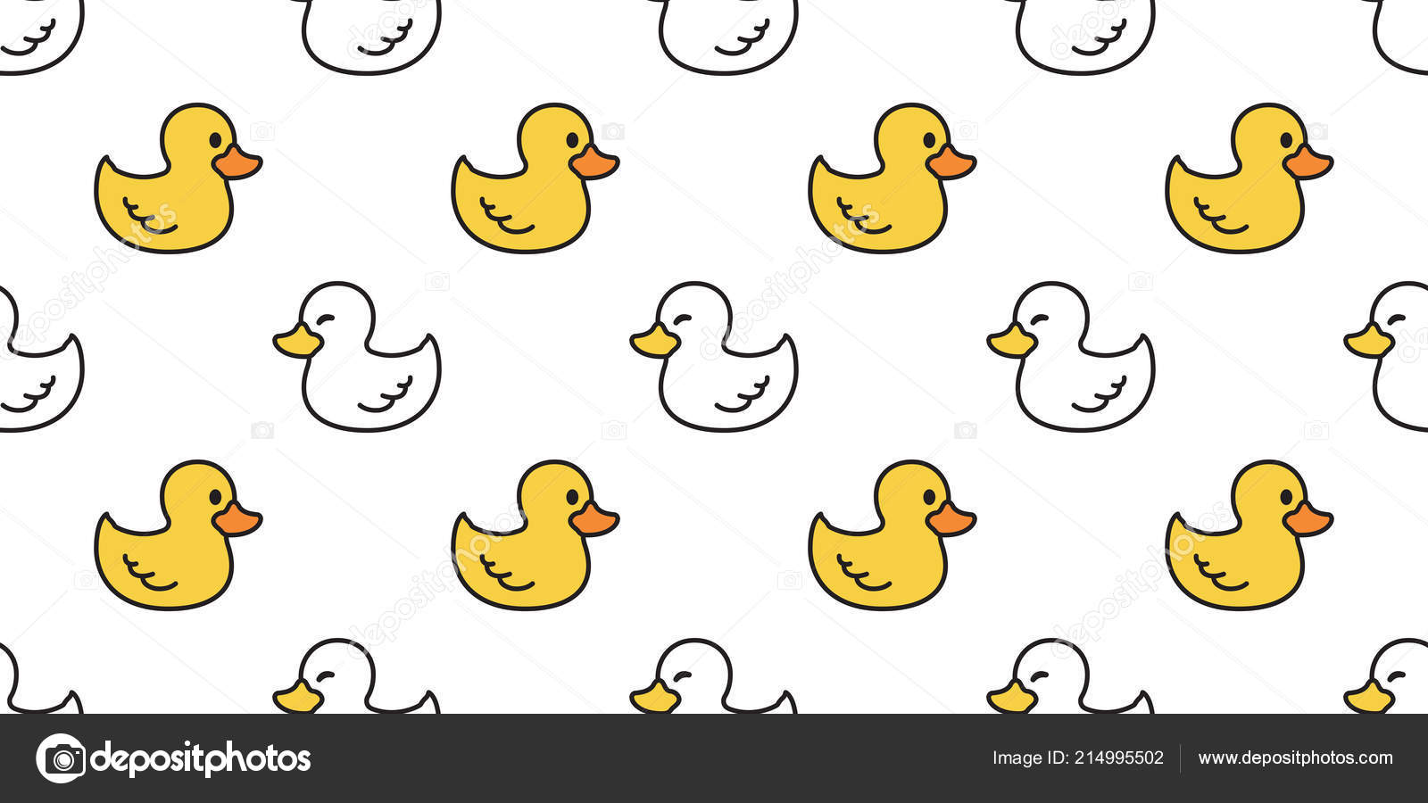 Duck Seamless Pattern Vector Rubber Duck Tile Background - Duck Background , HD Wallpaper & Backgrounds