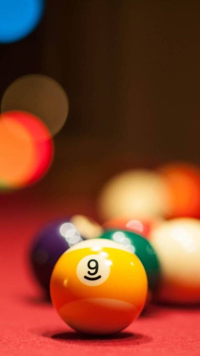 Iphone Wallpaper Colorful Billiards, Blurry Background - Pool Table Wallpaper Mobile , HD Wallpaper & Backgrounds