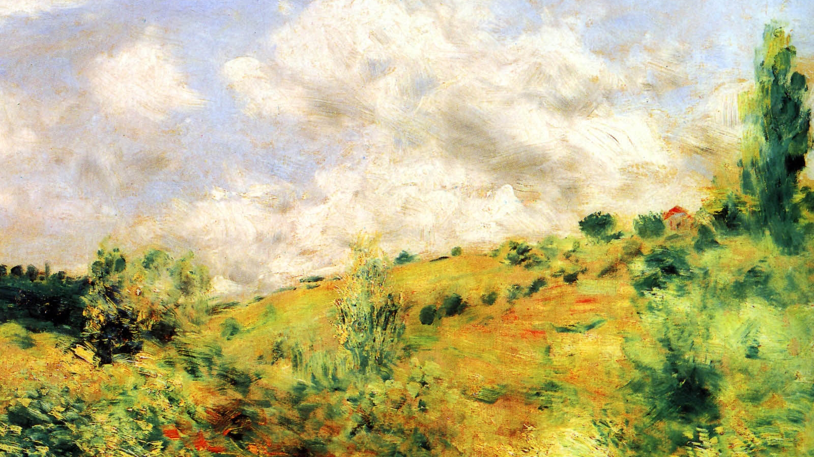 Fine Art Paintings Pierre Auguste Renoir Wallpaper - Gust Of Wind Monet , HD Wallpaper & Backgrounds