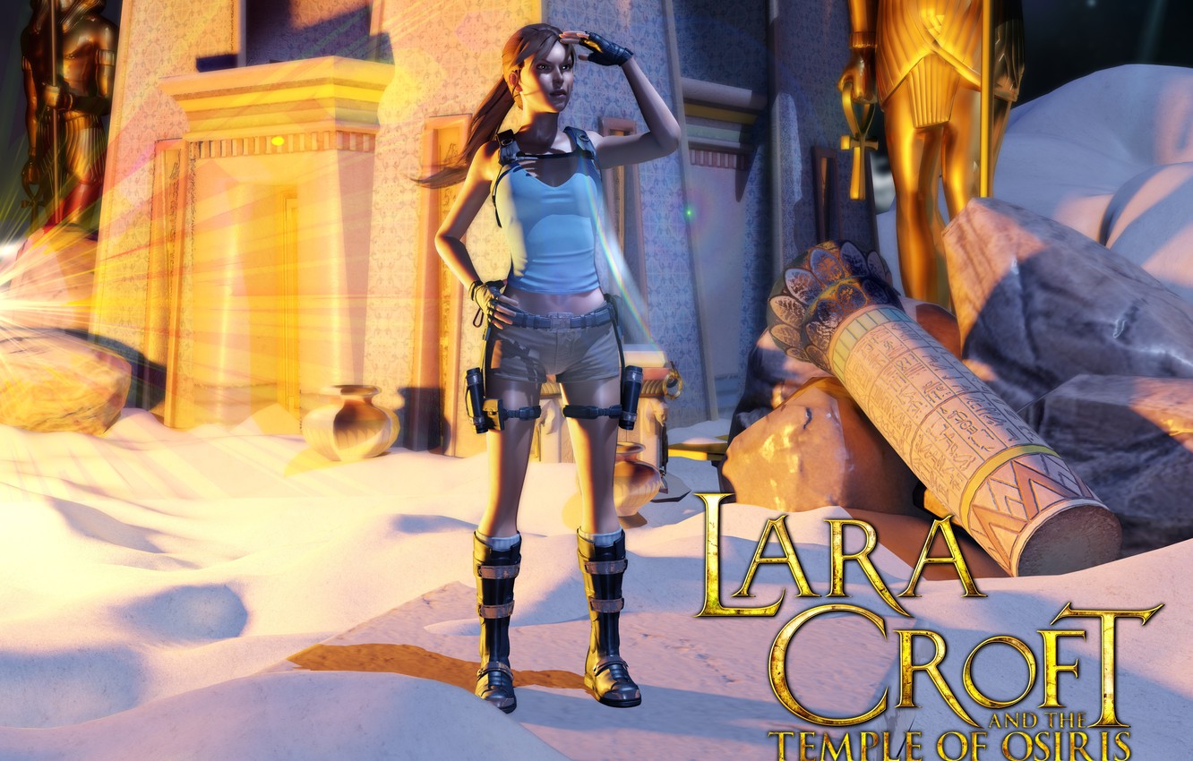 Photo Wallpaper Sand, Girl, Shorts, Lara Croft, Tomb - Pc Game , HD Wallpaper & Backgrounds