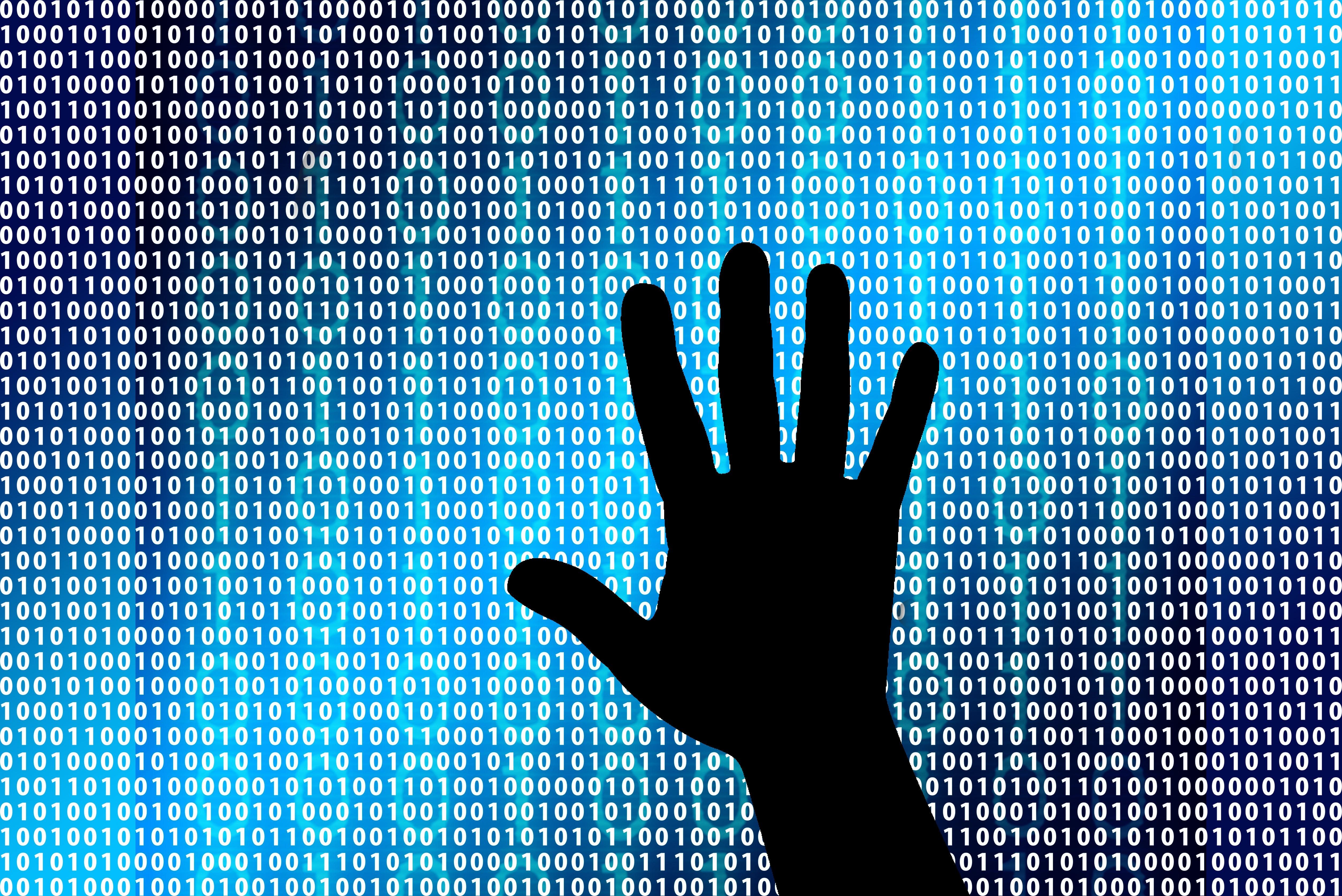 Binary Code, Binary Number, Hand, Silhouette - Cyber Security Banner Images Creative Commons , HD Wallpaper & Backgrounds