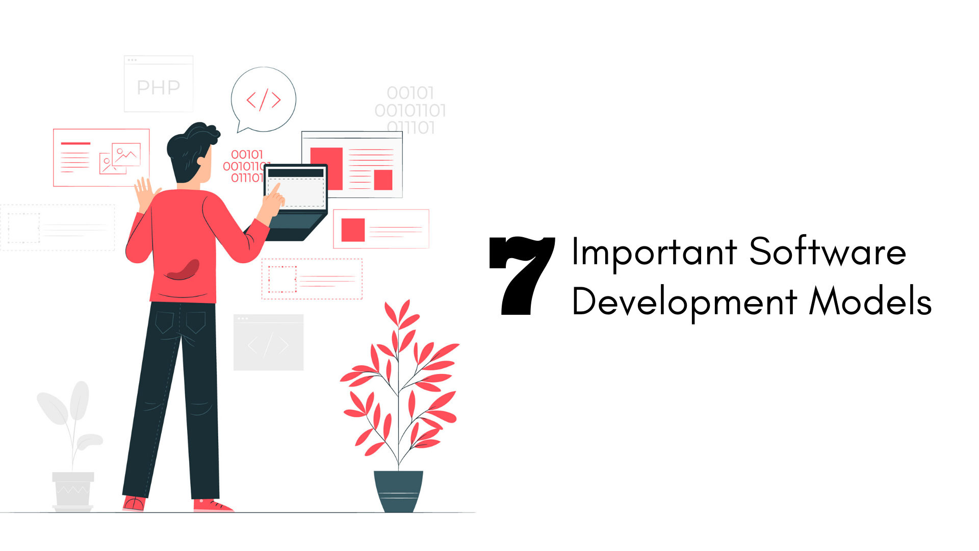 7 Important Software Development Models - Web Developer Illustration , HD Wallpaper & Backgrounds