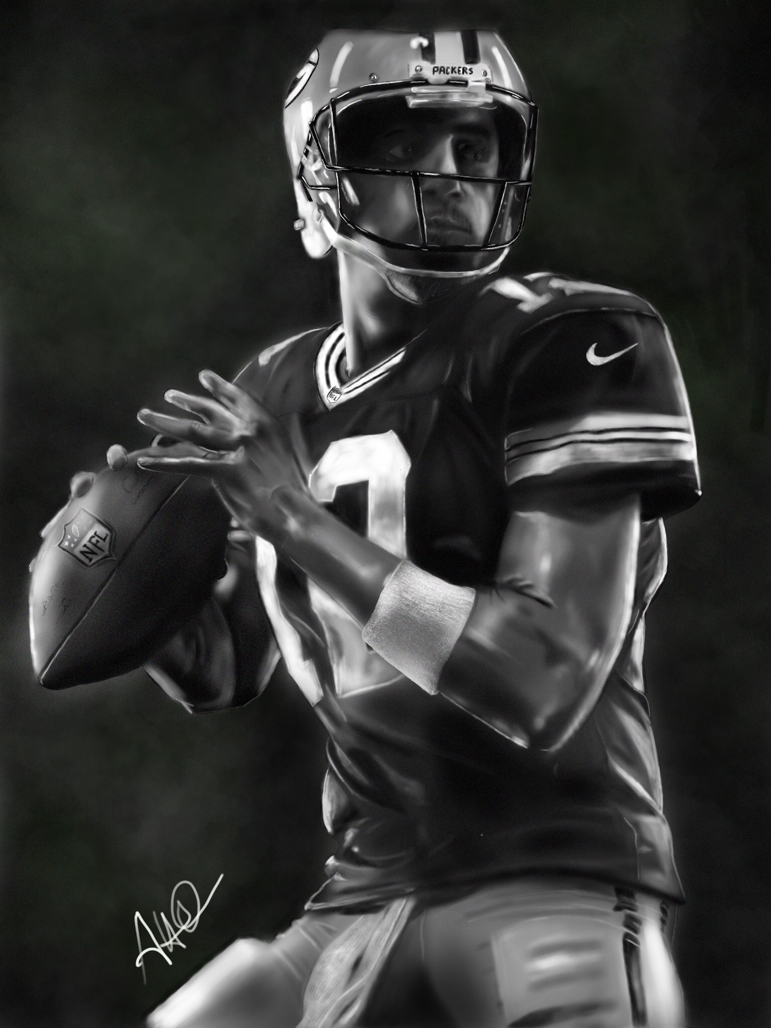 Aaron Rodgers Wallpaper - Black Green Bay Packers , HD Wallpaper & Backgrounds