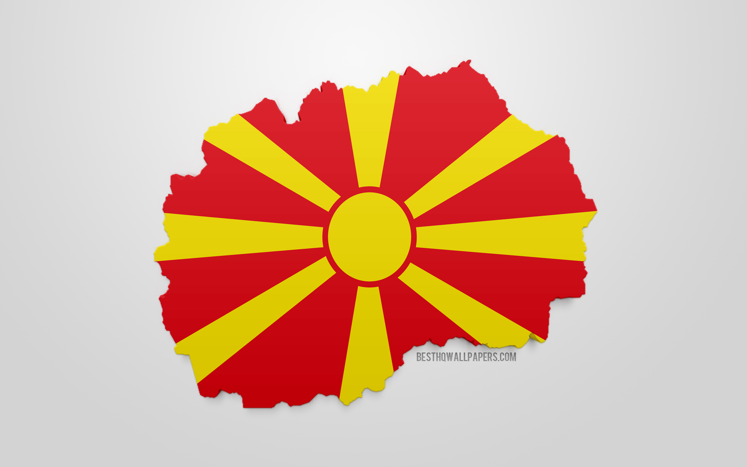 3d Flag Of North Macedonia, Map Silhouette Of North - Fyrom Is Fake Country , HD Wallpaper & Backgrounds