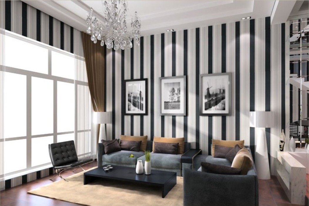 Stripe Wallpaper Living Room , HD Wallpaper & Backgrounds