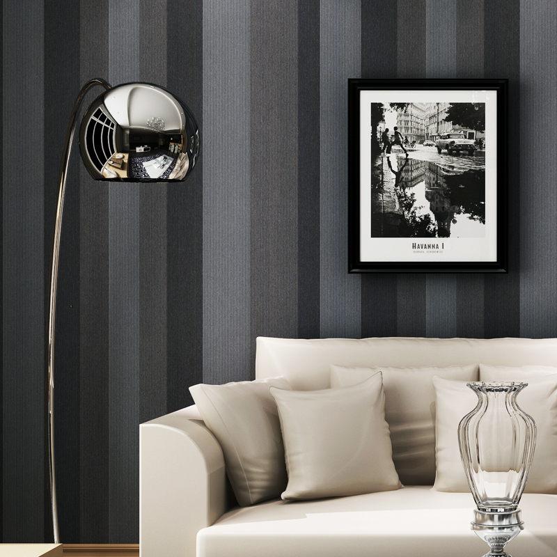 European Dream Wovens Black Vertical Striped Wallpaper - Coffee Table , HD Wallpaper & Backgrounds
