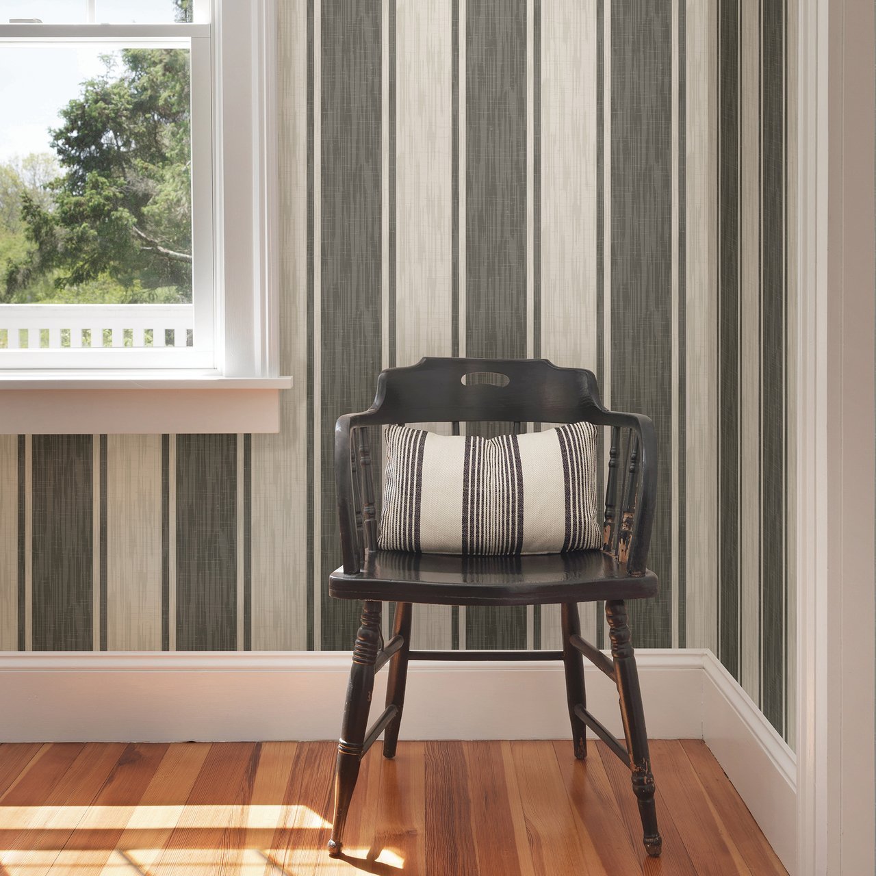 Fine Decor Wallpapers Ryoan Grey Stripe Wallpaper - Large Striped , HD Wallpaper & Backgrounds