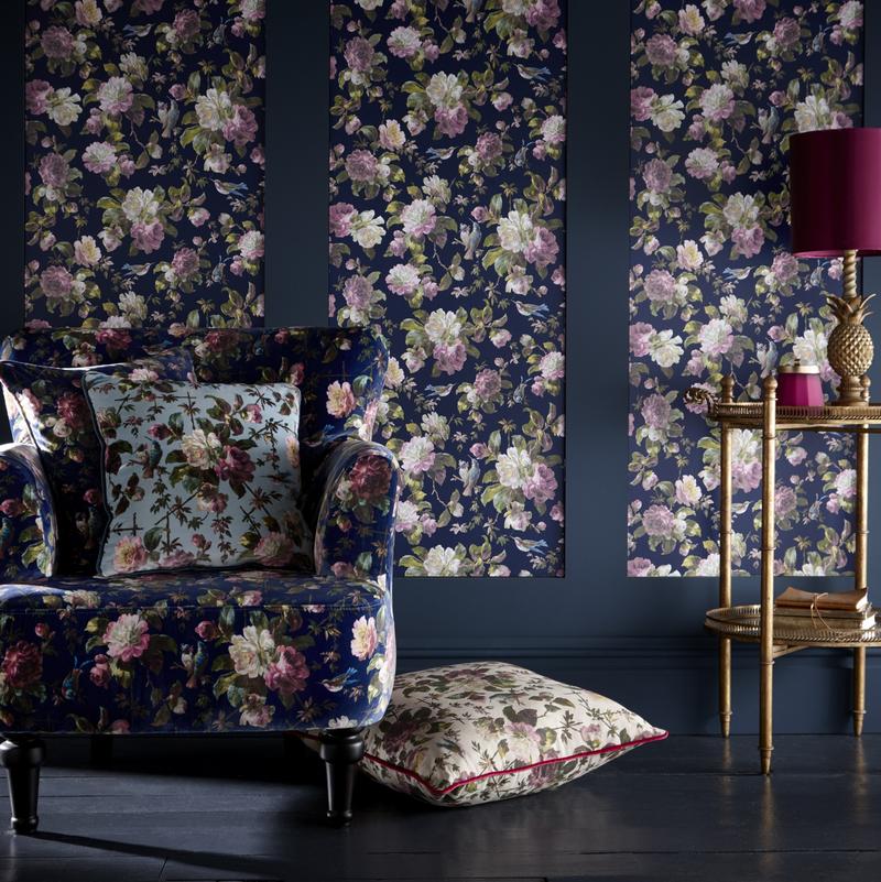 Blue Floral Wallpaper Uk , HD Wallpaper & Backgrounds
