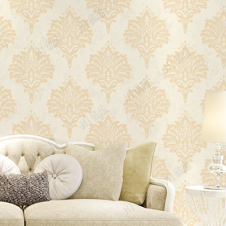 Luxury Big Flower Design Damask Pvc Waterproof Wallpaper - Living Room Wallpaper Design For Lobby , HD Wallpaper & Backgrounds