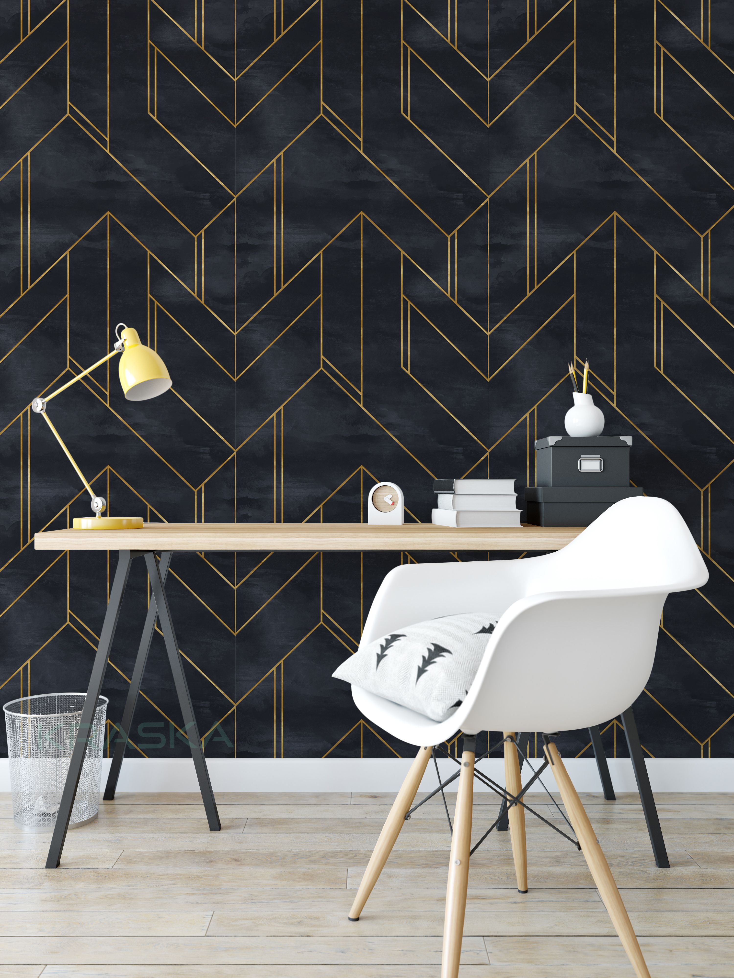 Black Wallpaper Gold Accents , HD Wallpaper & Backgrounds
