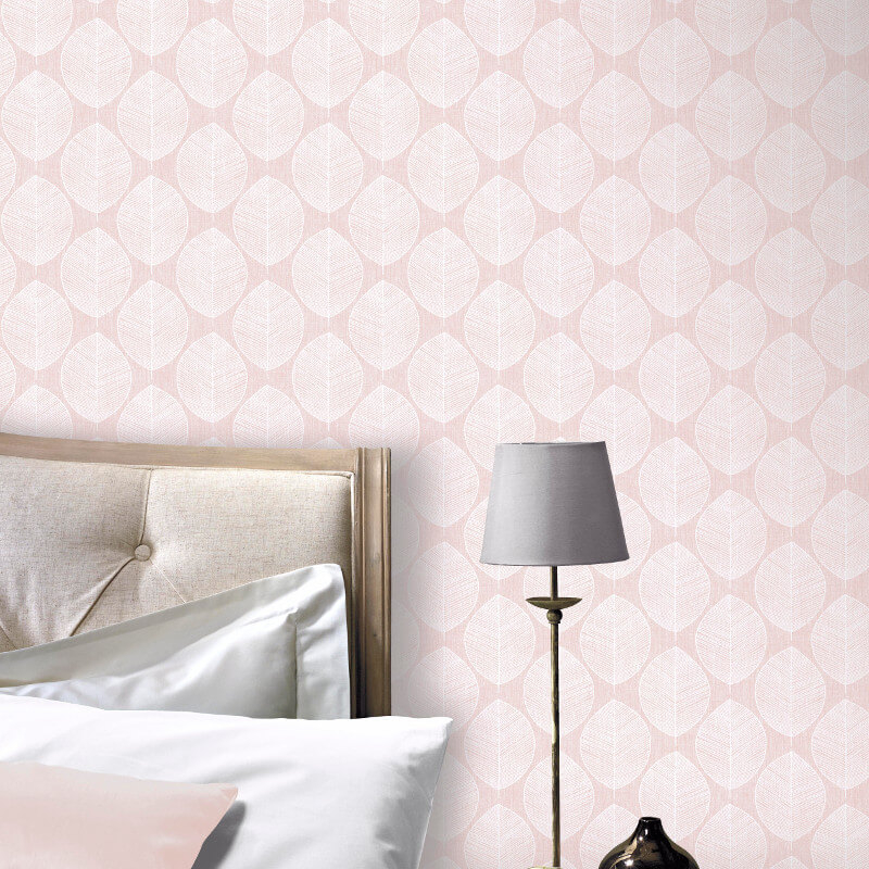 Arthouse Vip Scandi Leaf Pink Wallpaper - Bedroom Pink And Grey , HD Wallpaper & Backgrounds