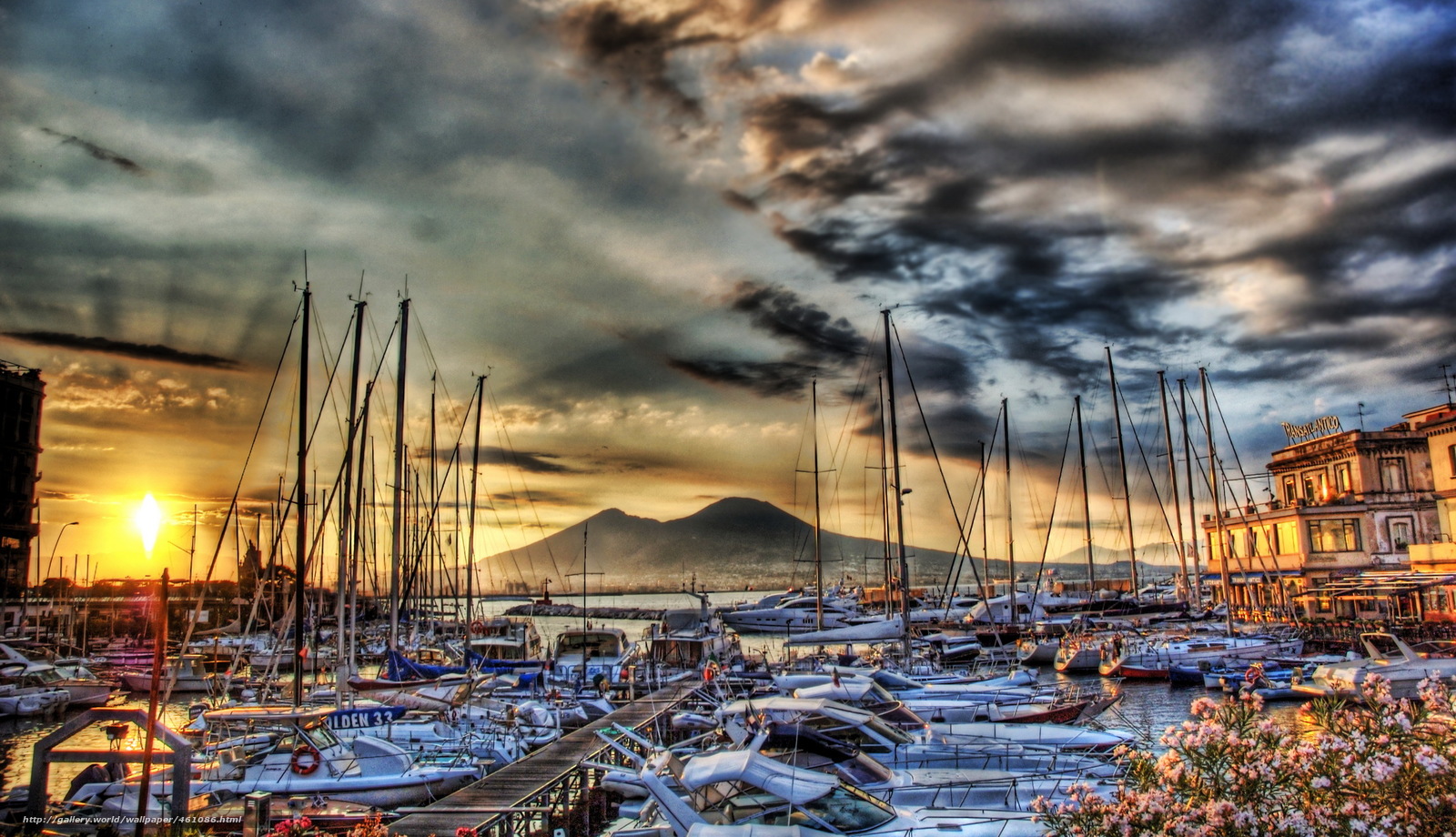 Download Wallpaper Ships, Italy, Naples Free Desktop - Amalfi Coast Italy , HD Wallpaper & Backgrounds