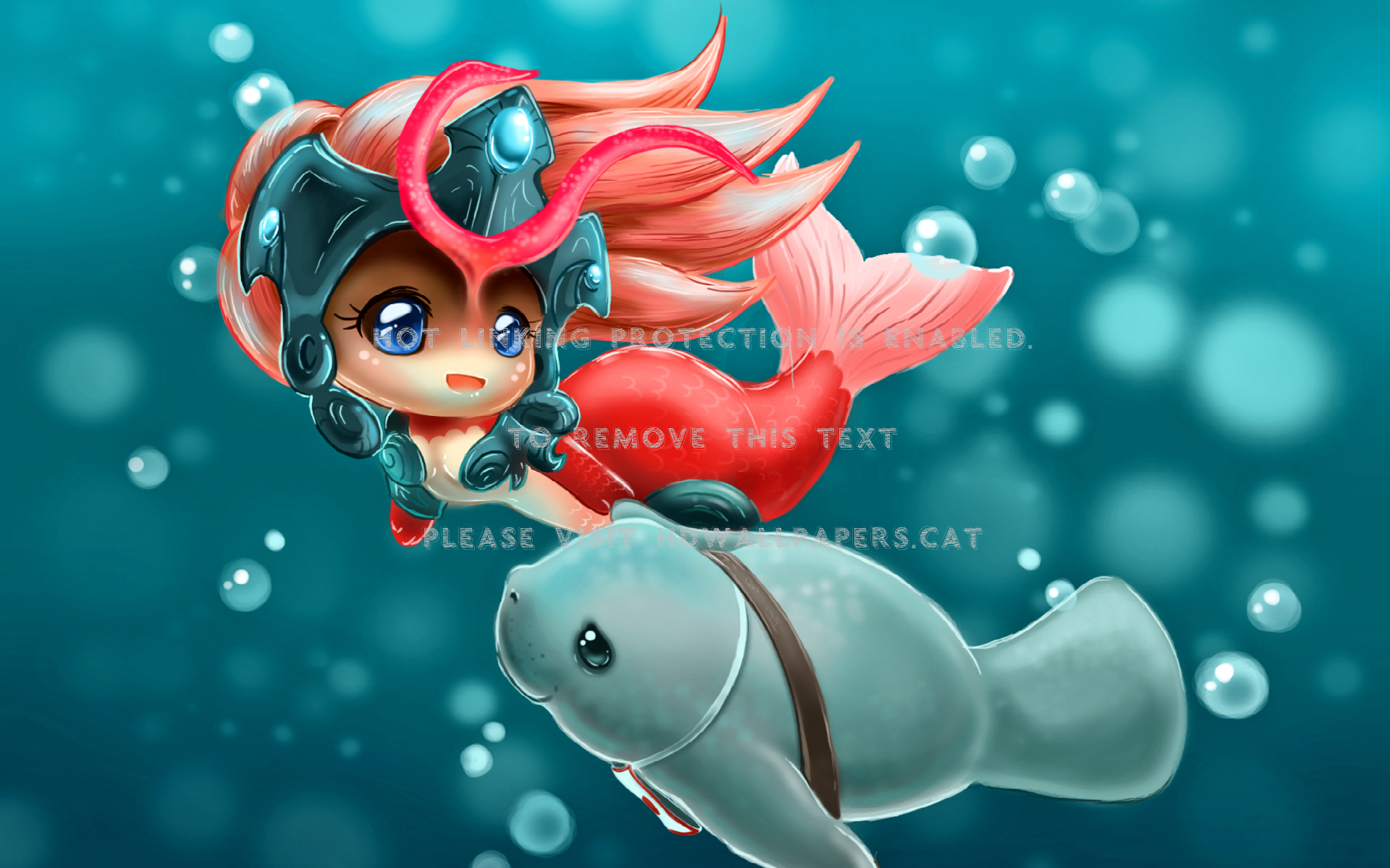 Chibi Fantasy Manatee Video Game Mermaid - Piu Theme Stepmania 5 , HD Wallpaper & Backgrounds